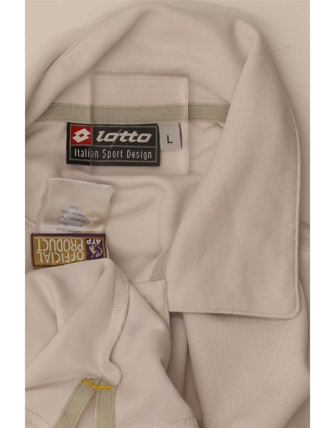 Lotto Herren-Poloshirt, groß, weißes Polyester