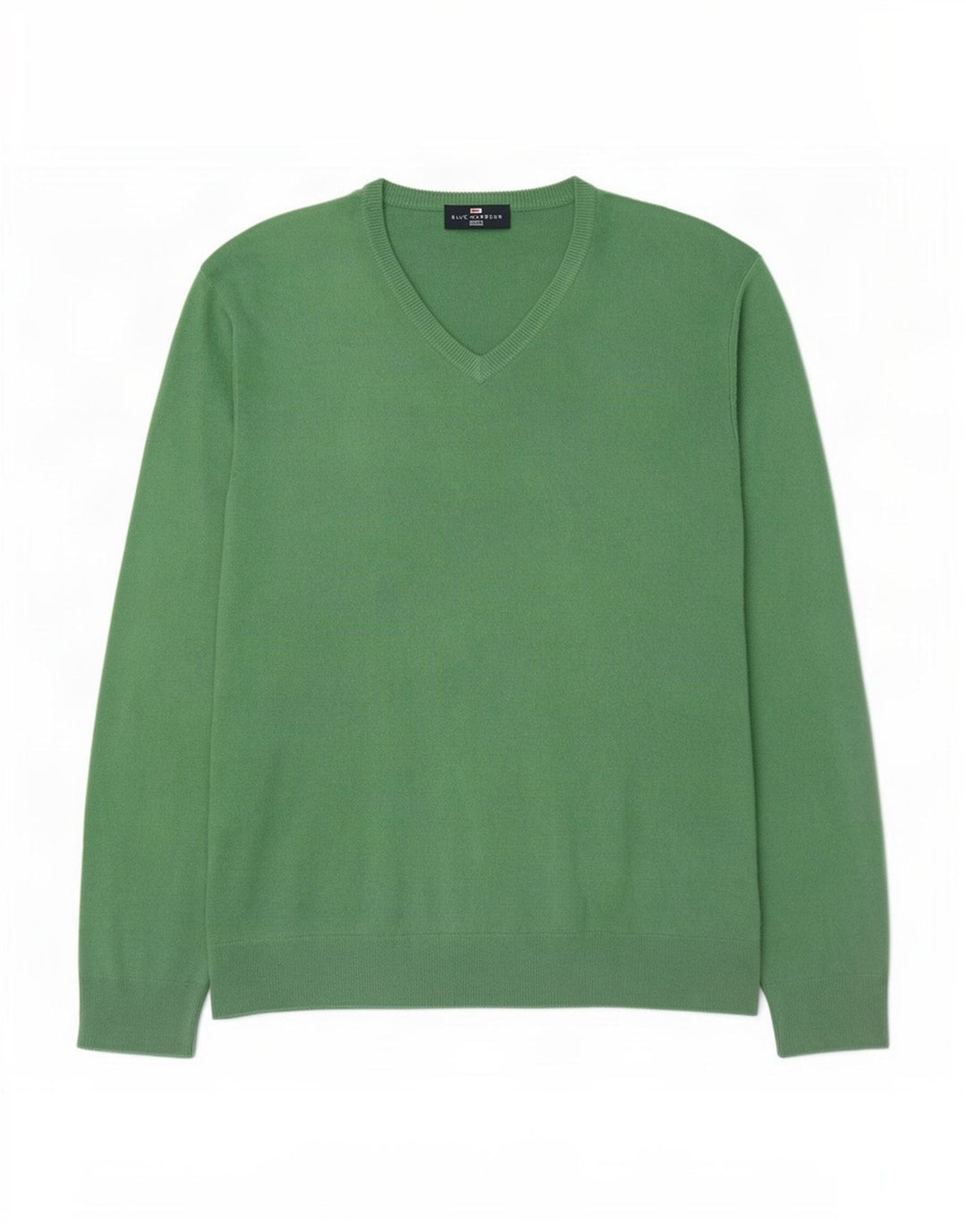 Marks & Spencer Herren-Pullover mit V-Ausschnitt, groß, grünes Acryl