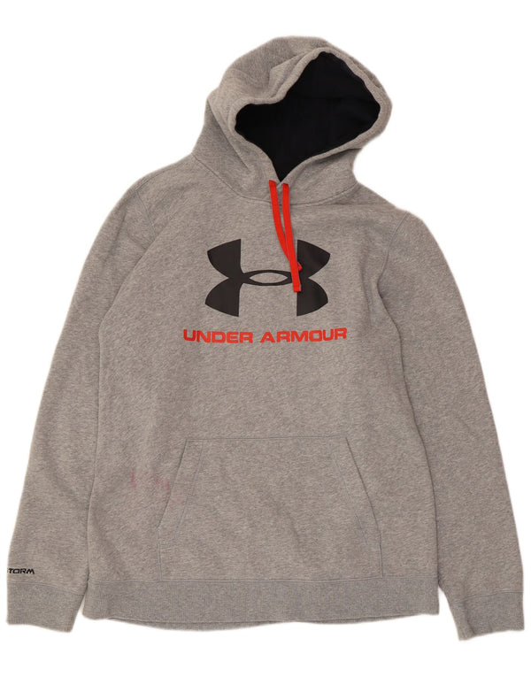 UNDER ARMOUR Herren-Kapuzenpullover mit Grafik, groß, grau meliert, Baumwolle