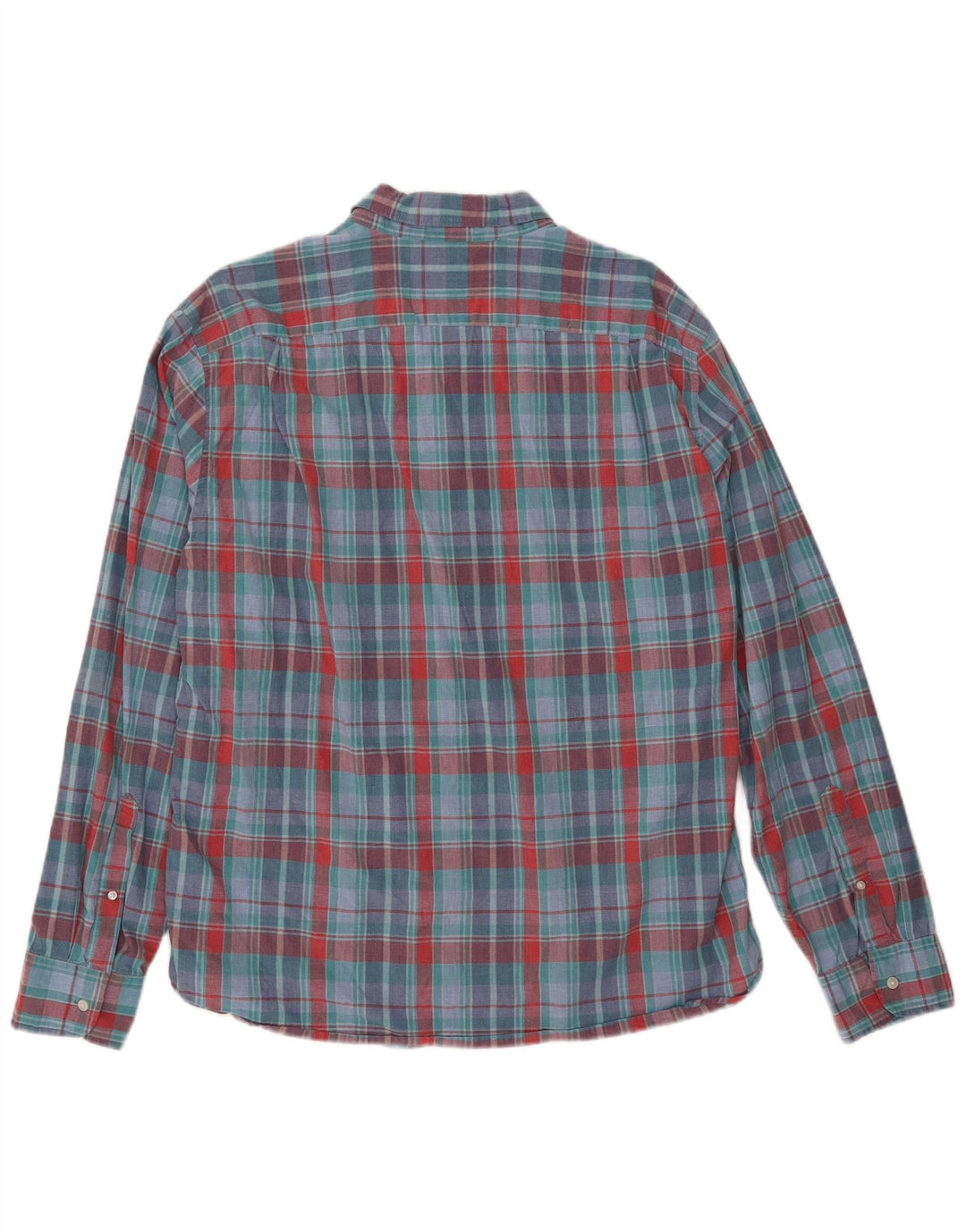 J. Crew Herren-Slim-Hemd XL, blau kariert, Baumwolle