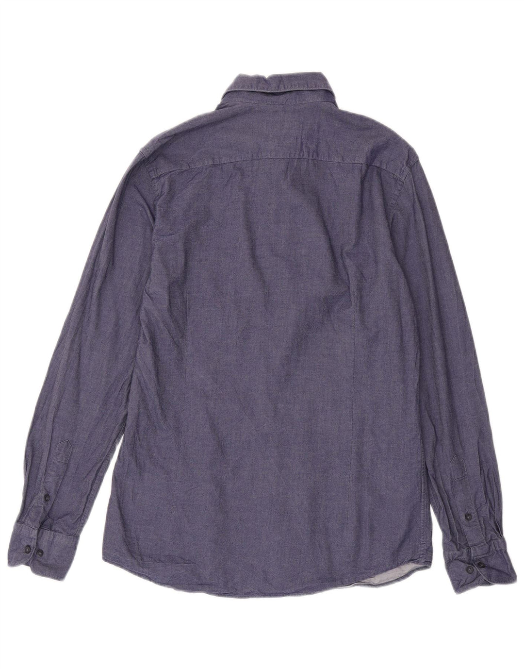 Massimo Dutti Herrenhemd aus mittelblauer Baumwolle in Marineblau