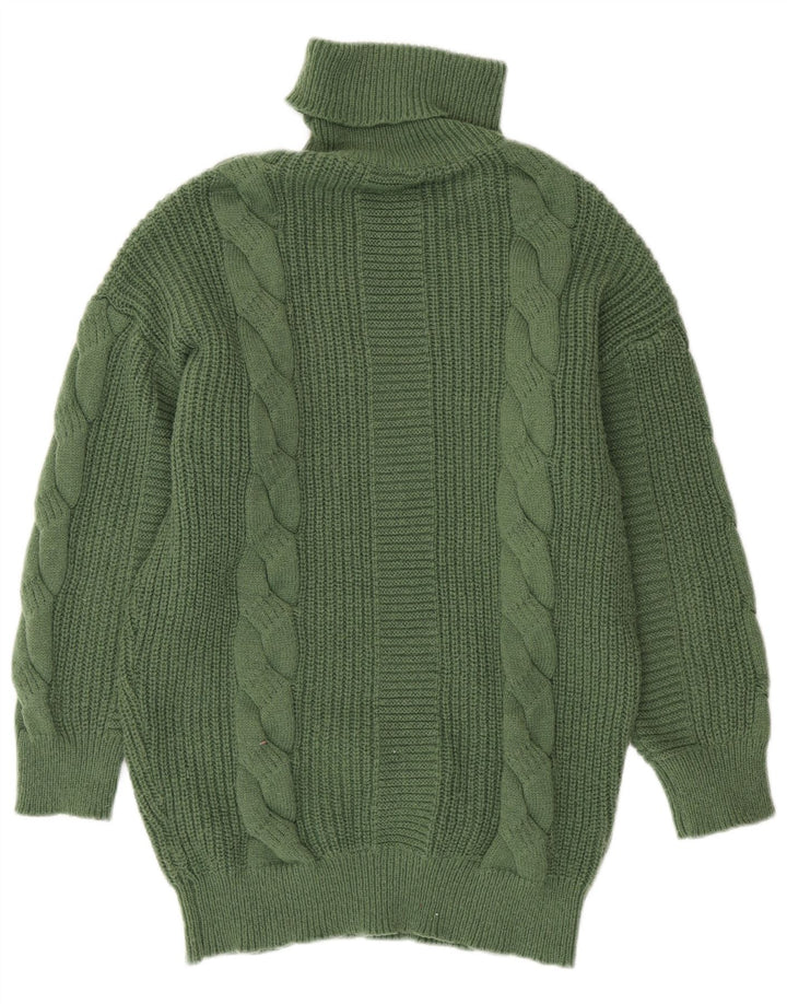 SHEIN Damen-Pullover mit Rollkragen, übergroß, UK 14, Mittelgrün