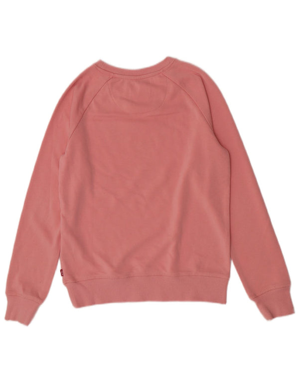 Levi's Mädchen-Sweatshirt mit Grafik, reguläre Passform, 11–12 Jahre, rosa Baumwolle