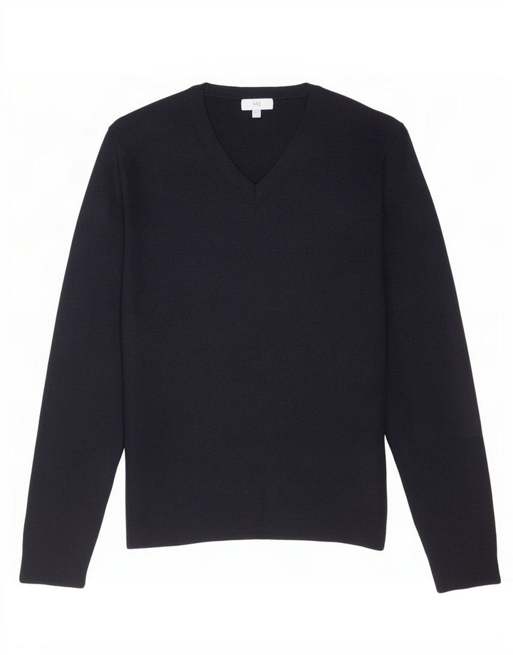 Marks & Spencer Damen-Pullover mit V-Ausschnitt, UK 16, Größe L, schwarze Viskose
