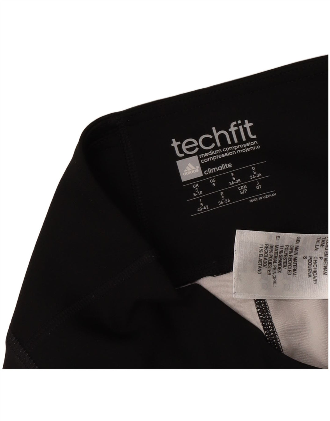 Adidas Damen Climalite Abstract Pattern Leggings UK 8/10 Small Schwarz