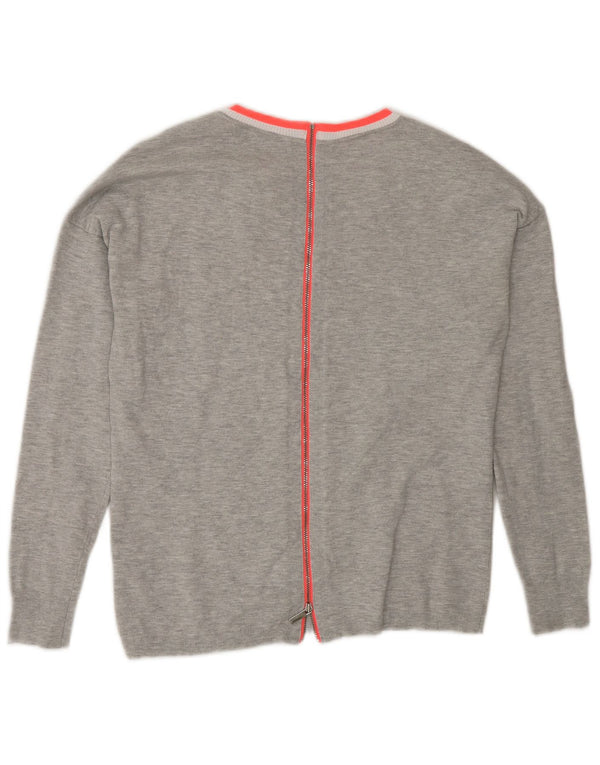 Karen Millen Damen-Pullover mit U-Boot-Ausschnitt, US 1 XS, graue Viskose