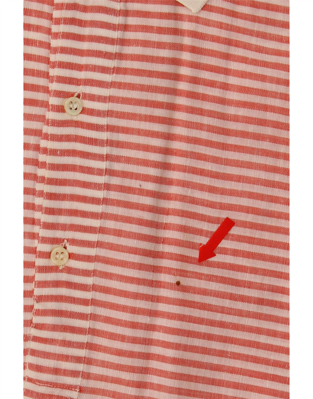 VINTAGE Womens Short Sleeve Pullover Shirt UK 14 Large Red Striped Vintage Vintage and Second-Hand Vintage from Messina Hembry 