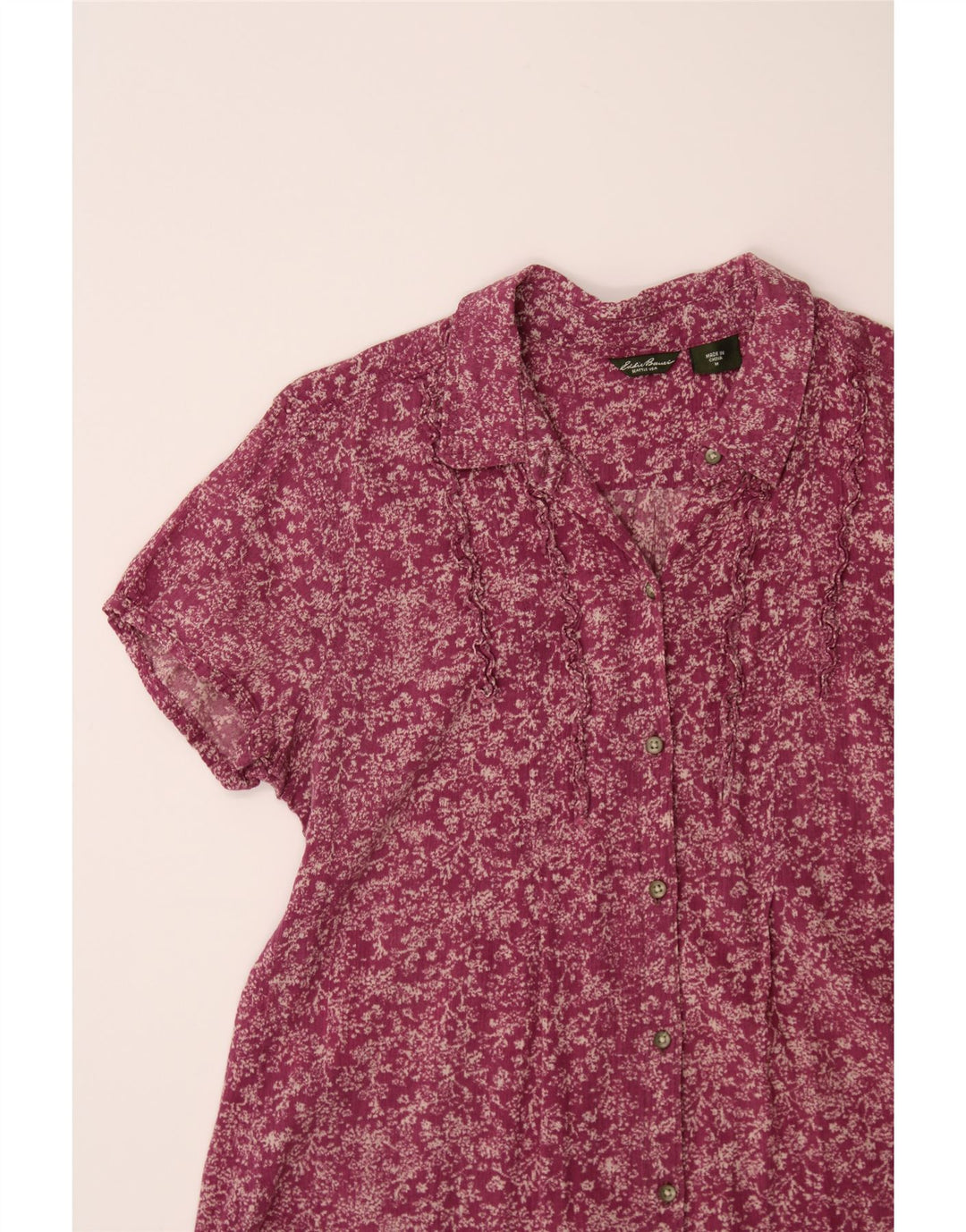 EDDIE BAUER Womens Seattle Abstract Pattern Shirt UK 12 Medium Purple Vintage Eddie Bauer and Second-Hand Eddie Bauer from Messina Hembry 