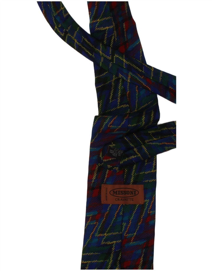 Missoni Cravatte-Krawatte für Herren, Einheitsgröße, marineblaue geometrische Seide