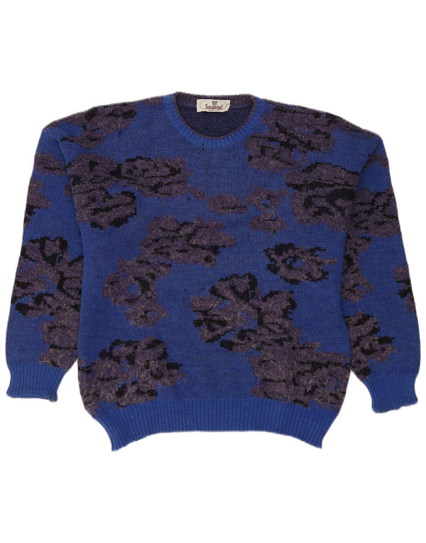 Suspense Womens Crew Neck Jumper Sweater UK 20 2XL Blue Floral