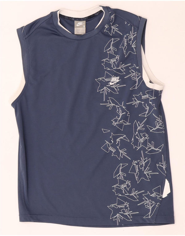 Nike Mens Graphic Vest Top UK 36/38 Small Blaues geometrisches Polyester
