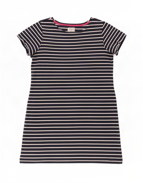 Joules Damen T-Shirt-Kleid UK 18 XL Marineblau gestreift aus Baumwolle