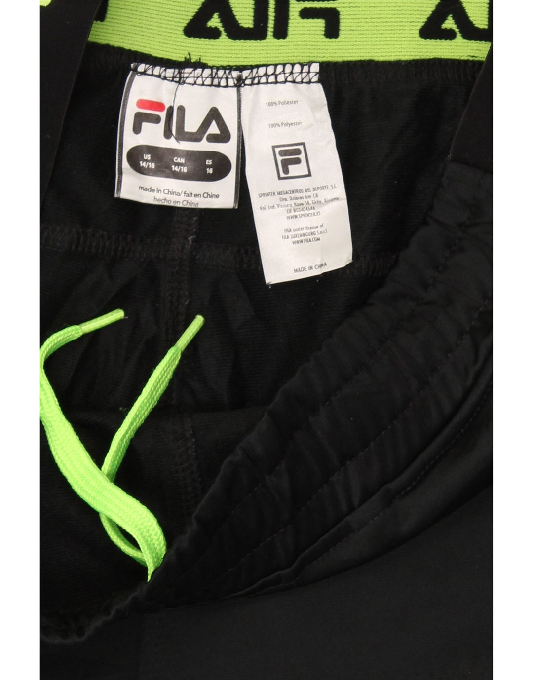 FILA Boys Tracksuit Trousers 14-15 Years  Black Colourblock Polyester Vintage Fila and Second-Hand Fila from Messina Hembry 
