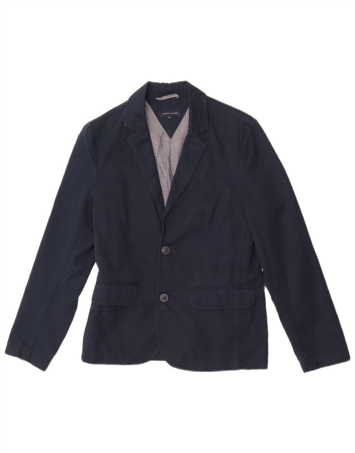 Tommy Hilfiger Jungen-Blazer mit 2 Knöpfen, 14–15 Jahre, marineblaue Baumwolle