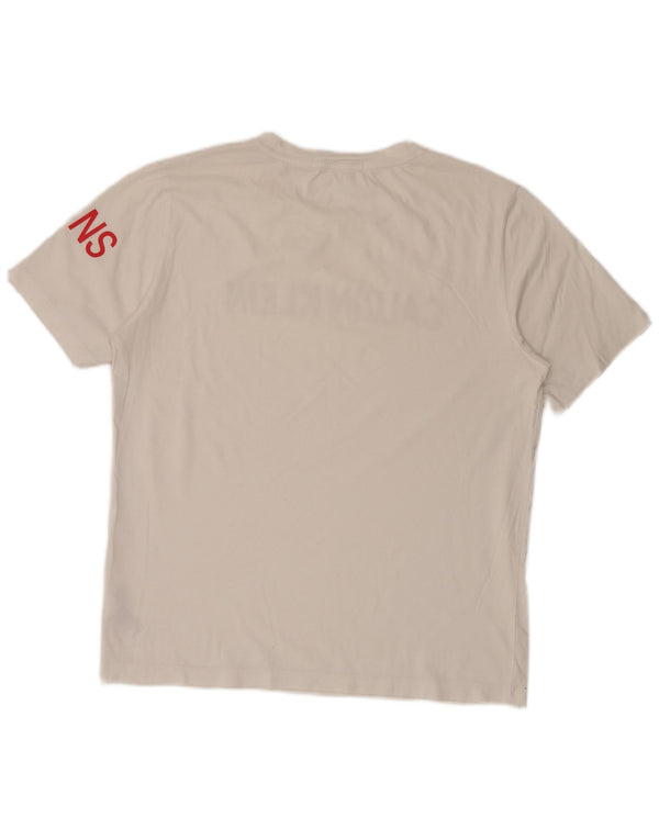 Calvin Klein Jeans Herren-T-Shirt mit Grafik, XL, weiße Baumwolle