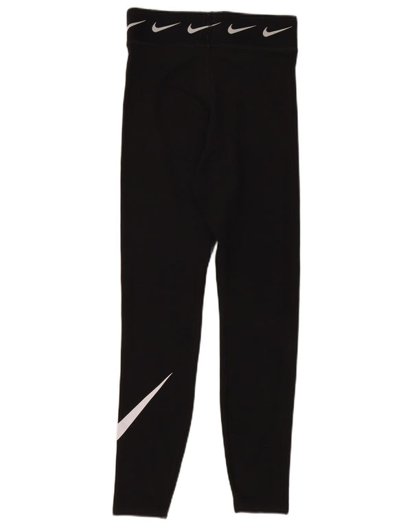 NIKE Damen Graphic Leggings UK 8 Small Schwarz