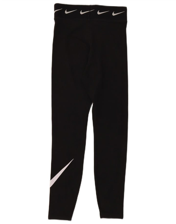 NIKE Damen Graphic Leggings UK 8 Small Schwarz