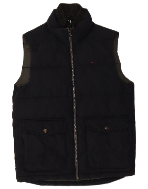 Tommy Hilfiger Herren Wattierte Weste UK 36 Small Marineblau Baumwolle