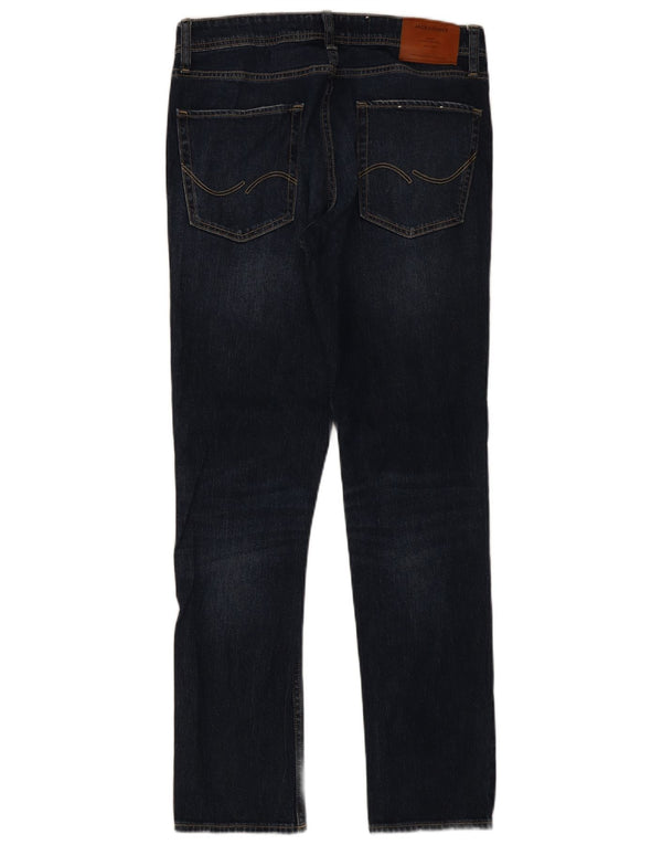 Jack & Jones Herren Tim Slim Straight Jeans W32 L34 Blaue Baumwolle