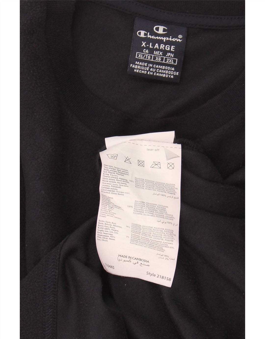 Champion Herren-Fleecepullover mit Grafik, XL, Marineblau, Farbblock-Polyester