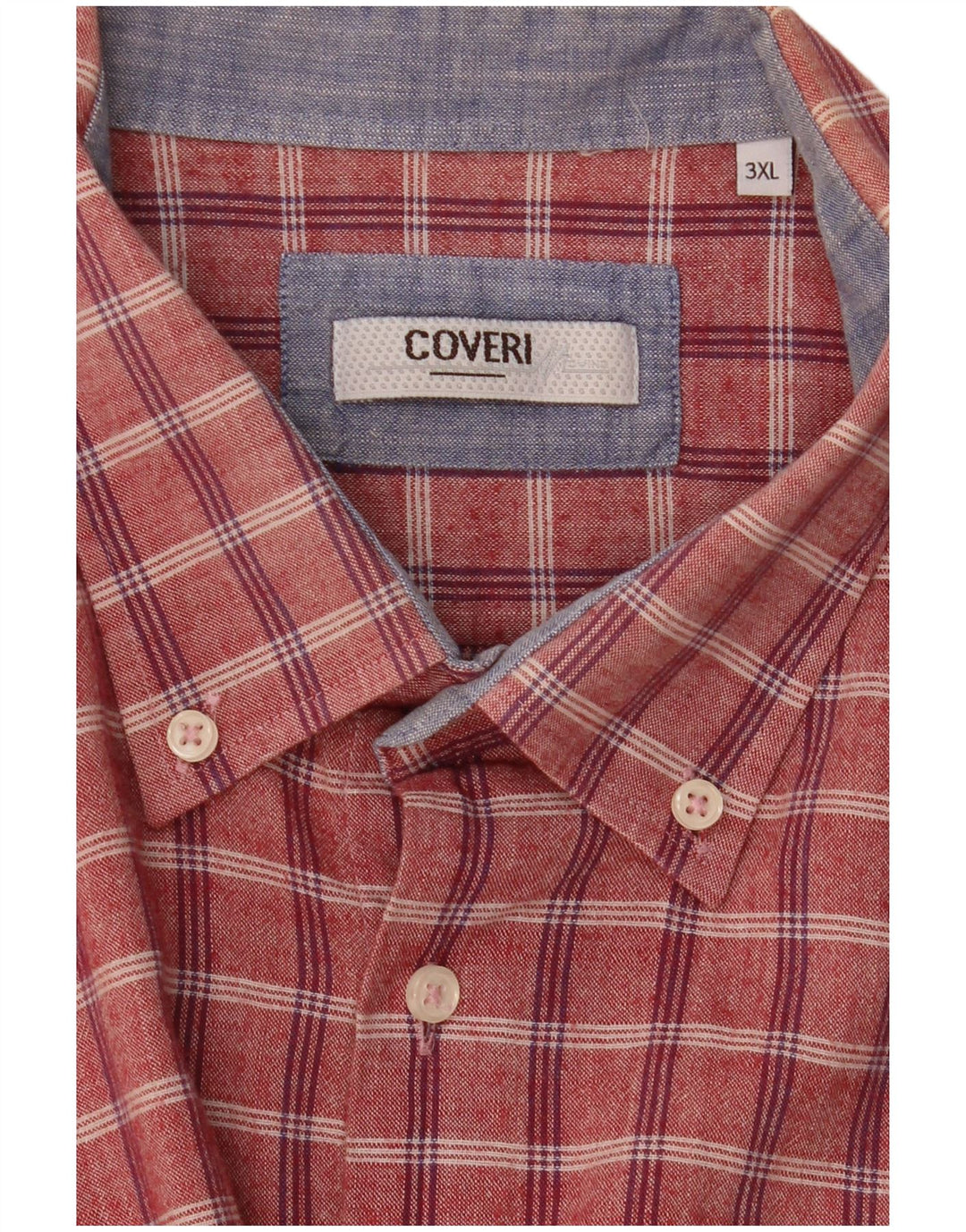 Coveri Herren Kurzarmhemd 3XL Rot kariert