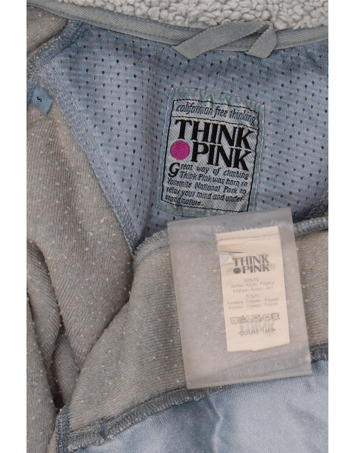 Think Pink Fleecejacke für Mädchen, 13–14 Jahre, Größe S, Grau, Acryl