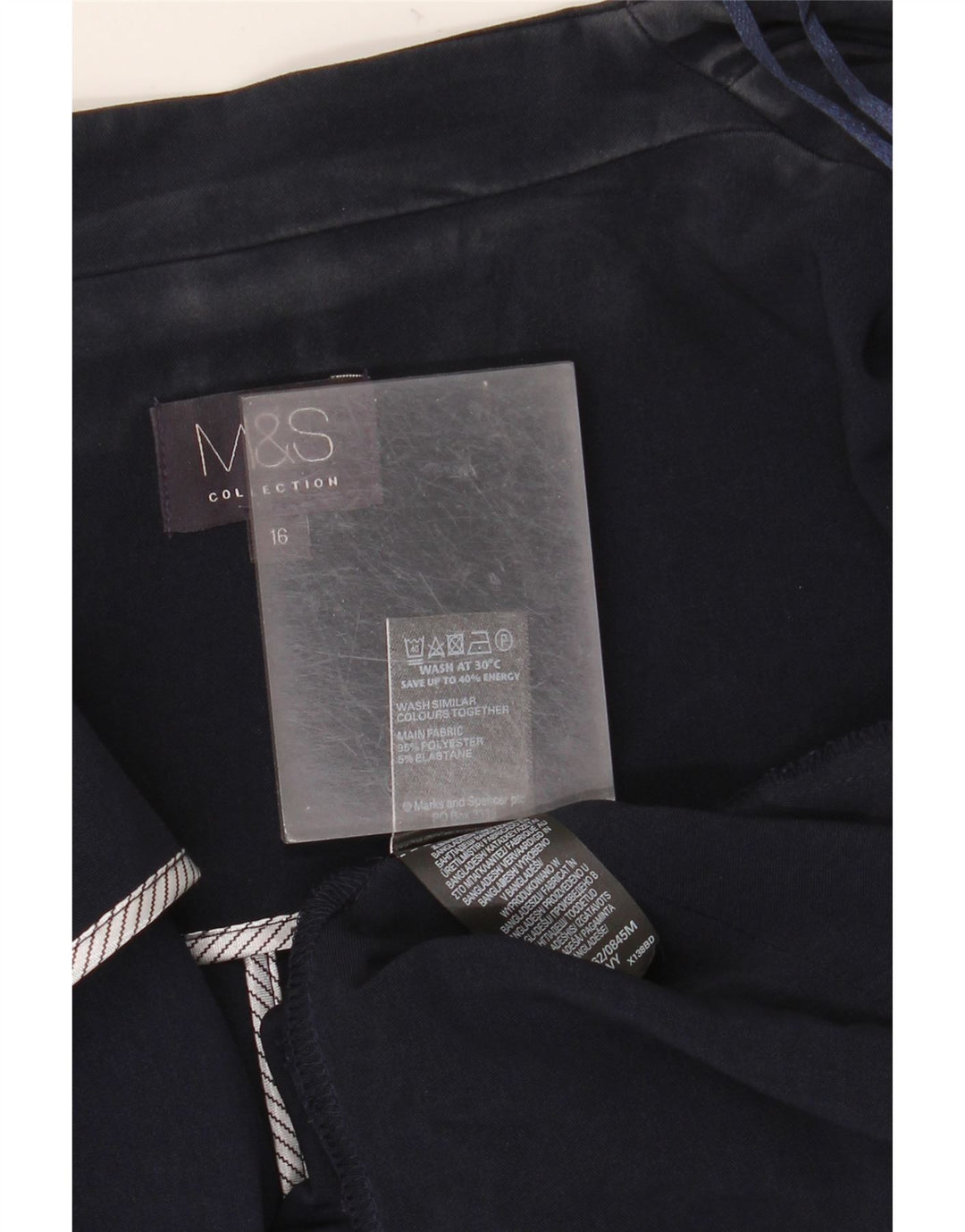 Marks & Spencer Offene Damen-Blazerjacke UK 16 Large Marineblau Polyester