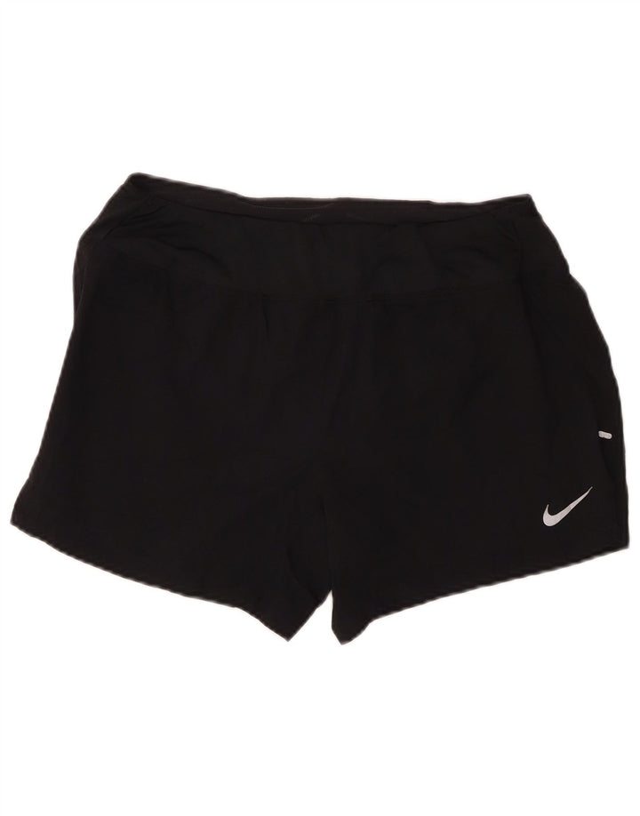 Nike Damen Dri Fit Regular Sport Shorts UK 14 Medium Schwarz Polyester