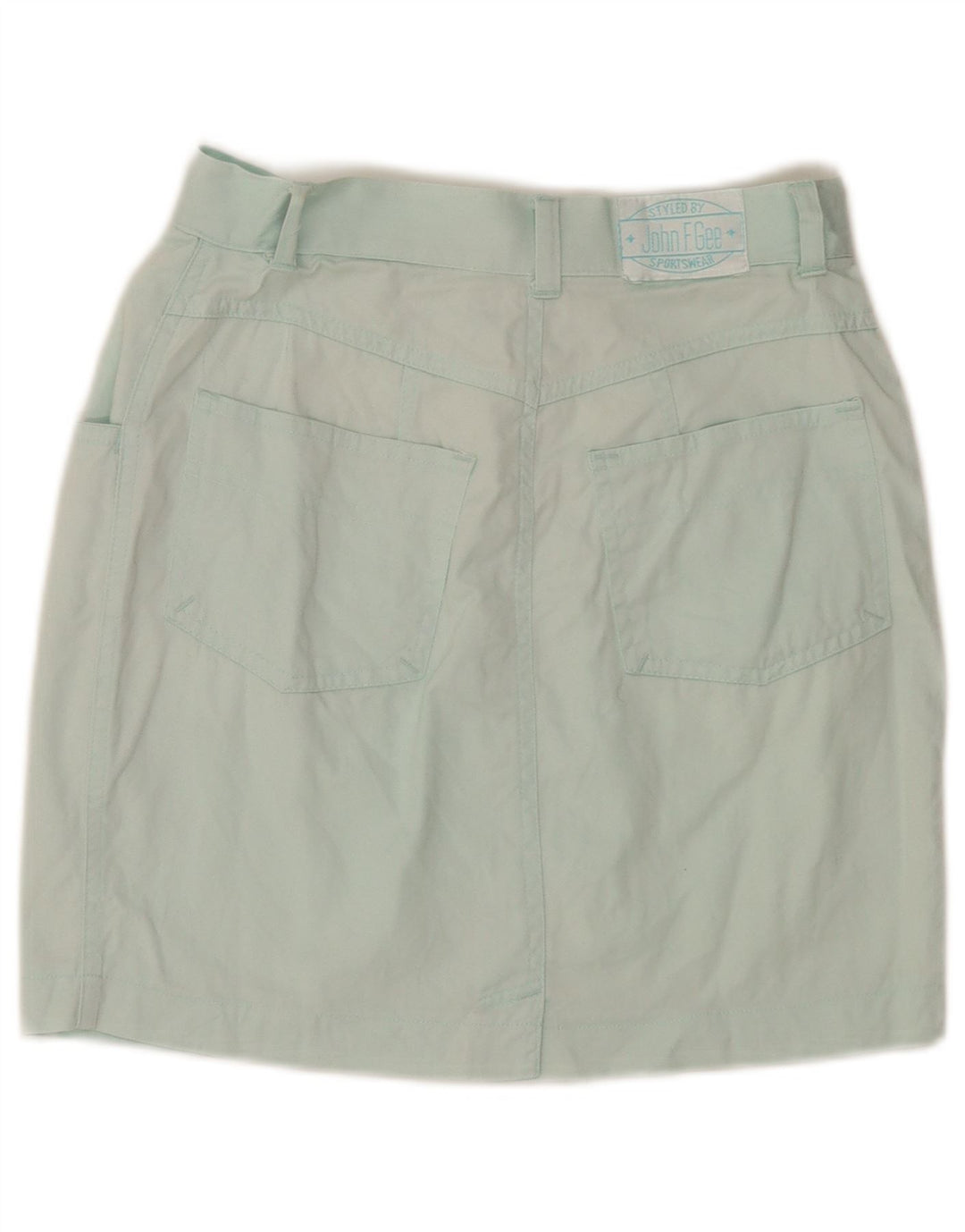 John F Gee Damen Minirock EU 36 Small W26 Blaue Baumwolle
