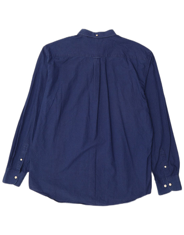 GANT Herren-Hemd mit normaler Passform, Größe 45/46, 18, 2XL, blaue geometrische Baumwolle