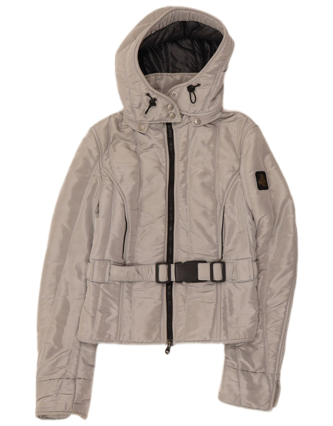 REFRIGIWEAR Damen Cruz Kapuzen-Bomberjacke UK 14 Large Silber Polyester