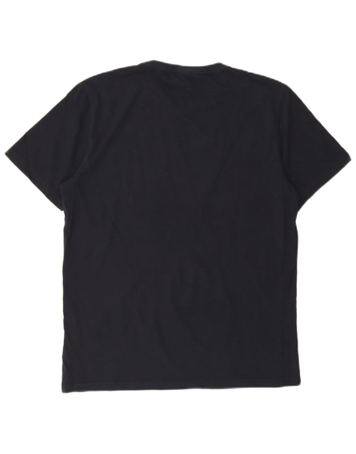 Reiss Herren T-Shirt Top Large Marineblau Baumwolle