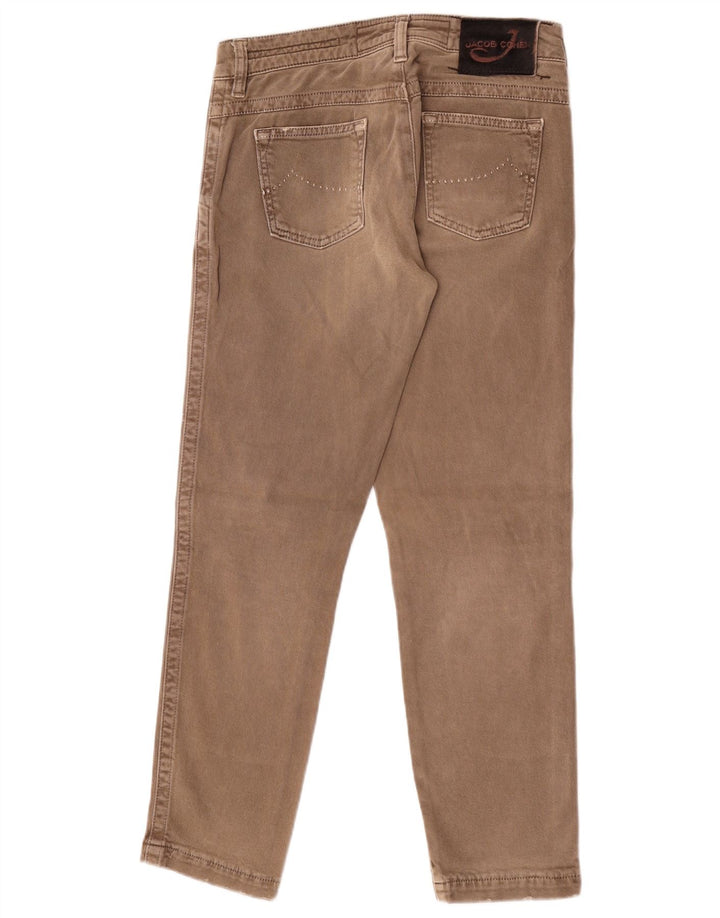 Jacob Cohen Damen maßgeschneiderte Slim-Jeans W27 L28 braune Baumwolle