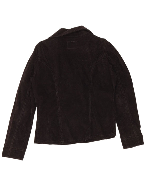 Levi's Damen Cord Pea Coat UK 16 Large Schwarz Baumwolle