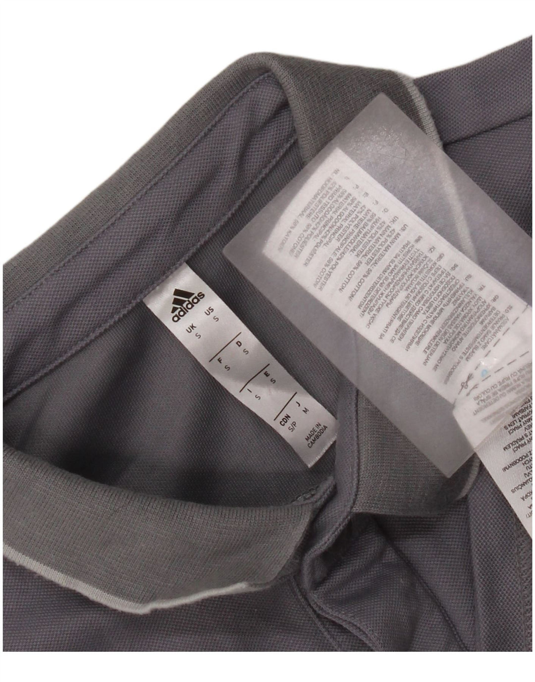 Adidas Herren Climalite Poloshirt Small Grau Colourblock Baumwolle