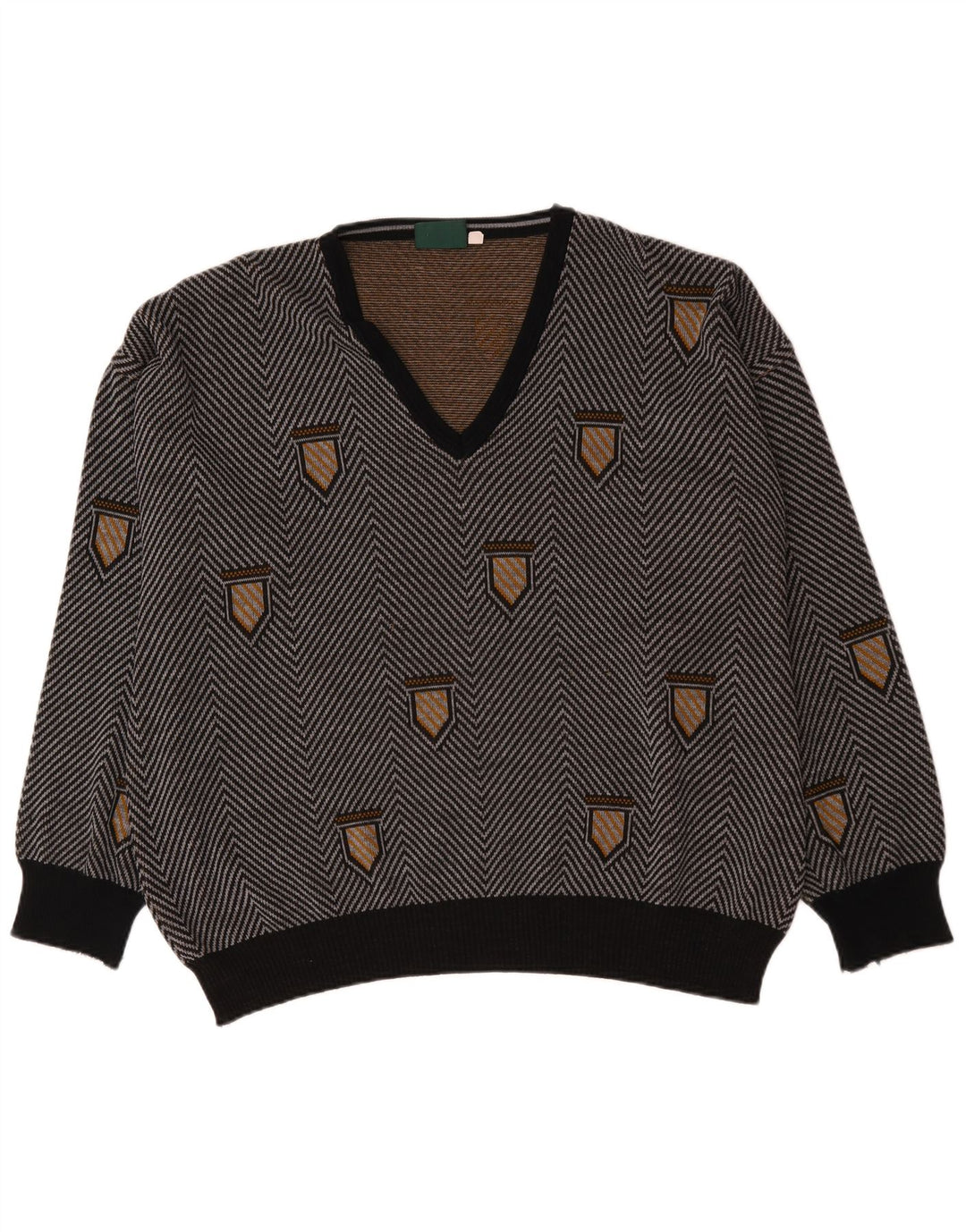 Bentley Herren-Pullover mit V-Ausschnitt, 3XL, grauer Chevron