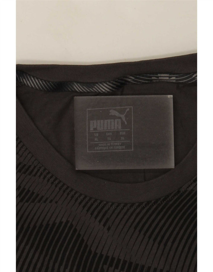Puma Herren T-Shirt Top XL Grau Geometrisch