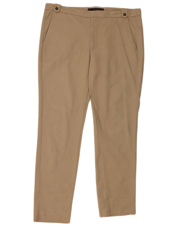 Zara Damen Slim Chino-Hose EU 40 Medium W34 L27 Beige Baumwolle