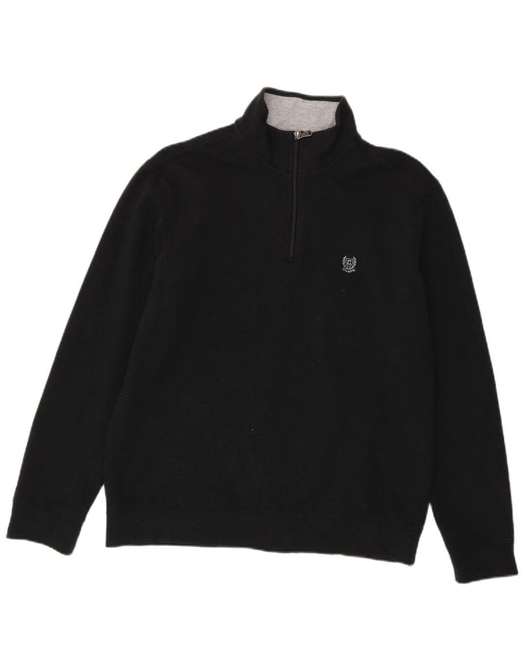 Chaps Damen-Sweatshirt mit Reißverschluss am Hals, UK 16, Größe L, Schwarz, Baumwolle