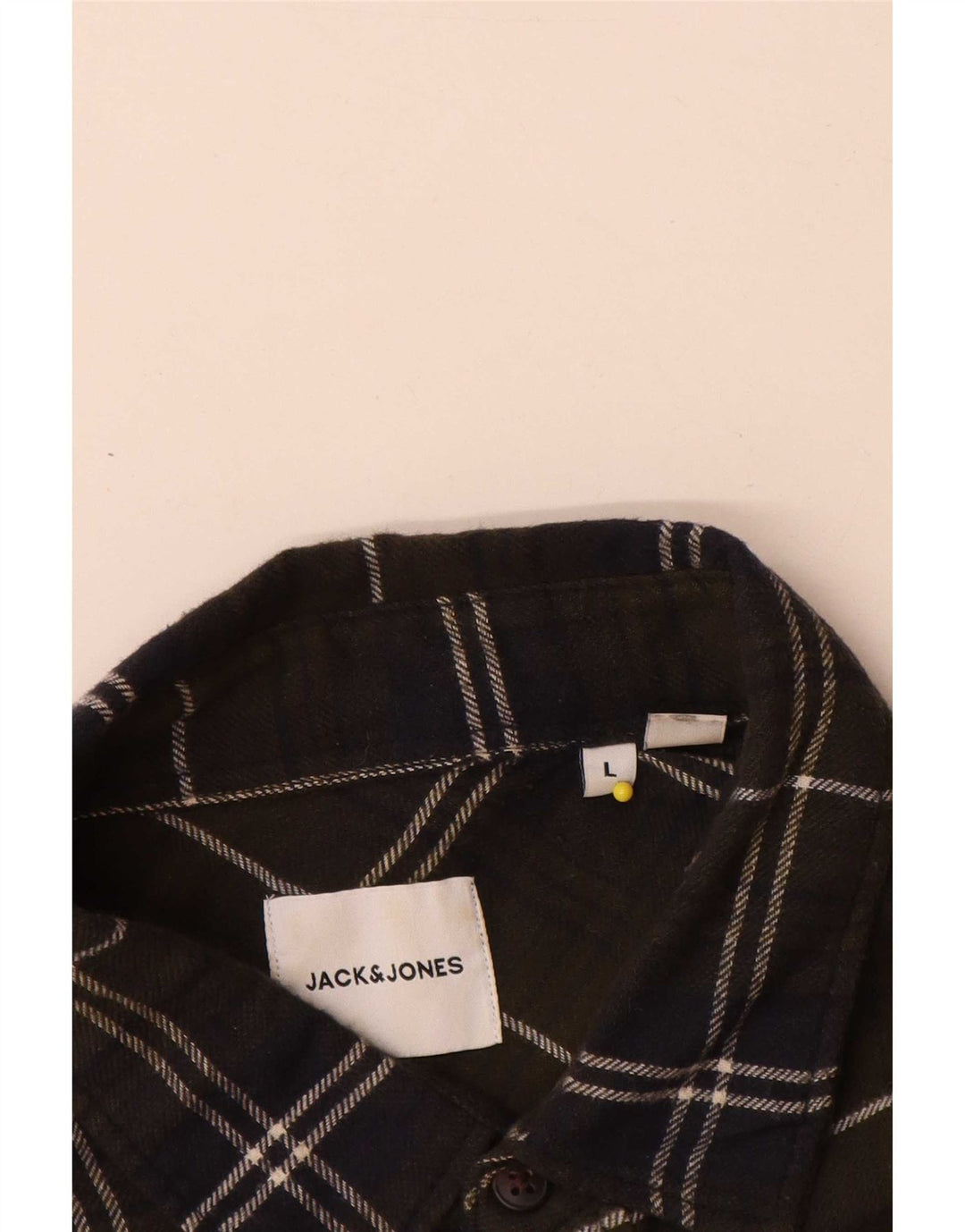 Jack & Jones Herren-Flanellhemd, groß, Khaki, kariert, Baumwolle