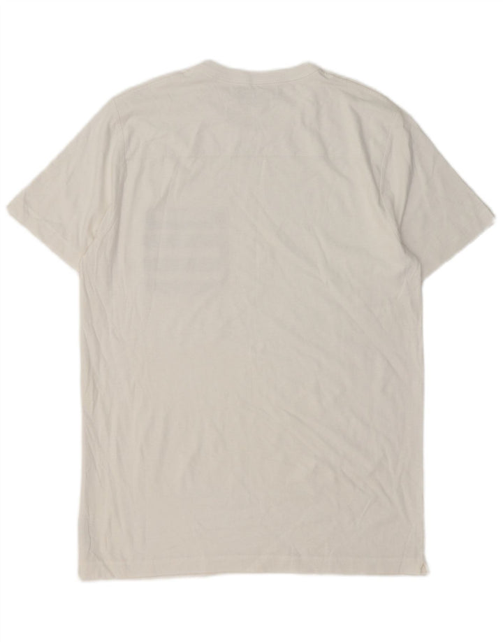 French Connection Herren-T-Shirt-Oberteil, Mittelweiß, Farbblock