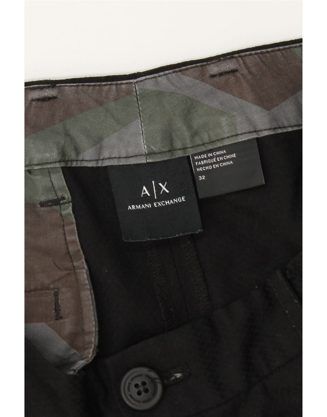 Armani Exchange Herren-Anzughose mit Pegged-Anzug, W32, L28, schwarzes Polyester