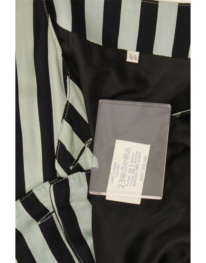 Vintage Damen Hemdbluse EU 44 XL Grün gestreift Viskose