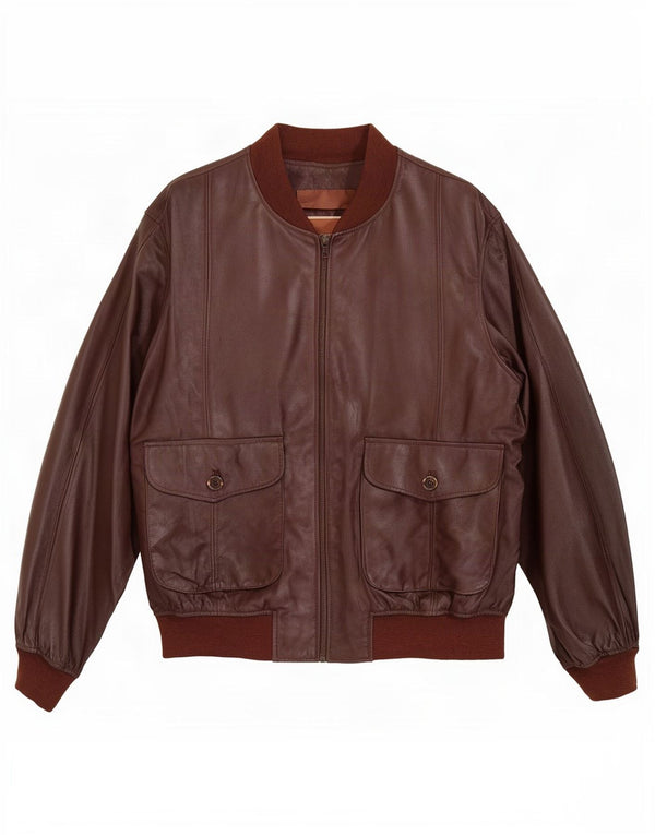 Vintage Herren Lederjacke IT 52 XL Braun
