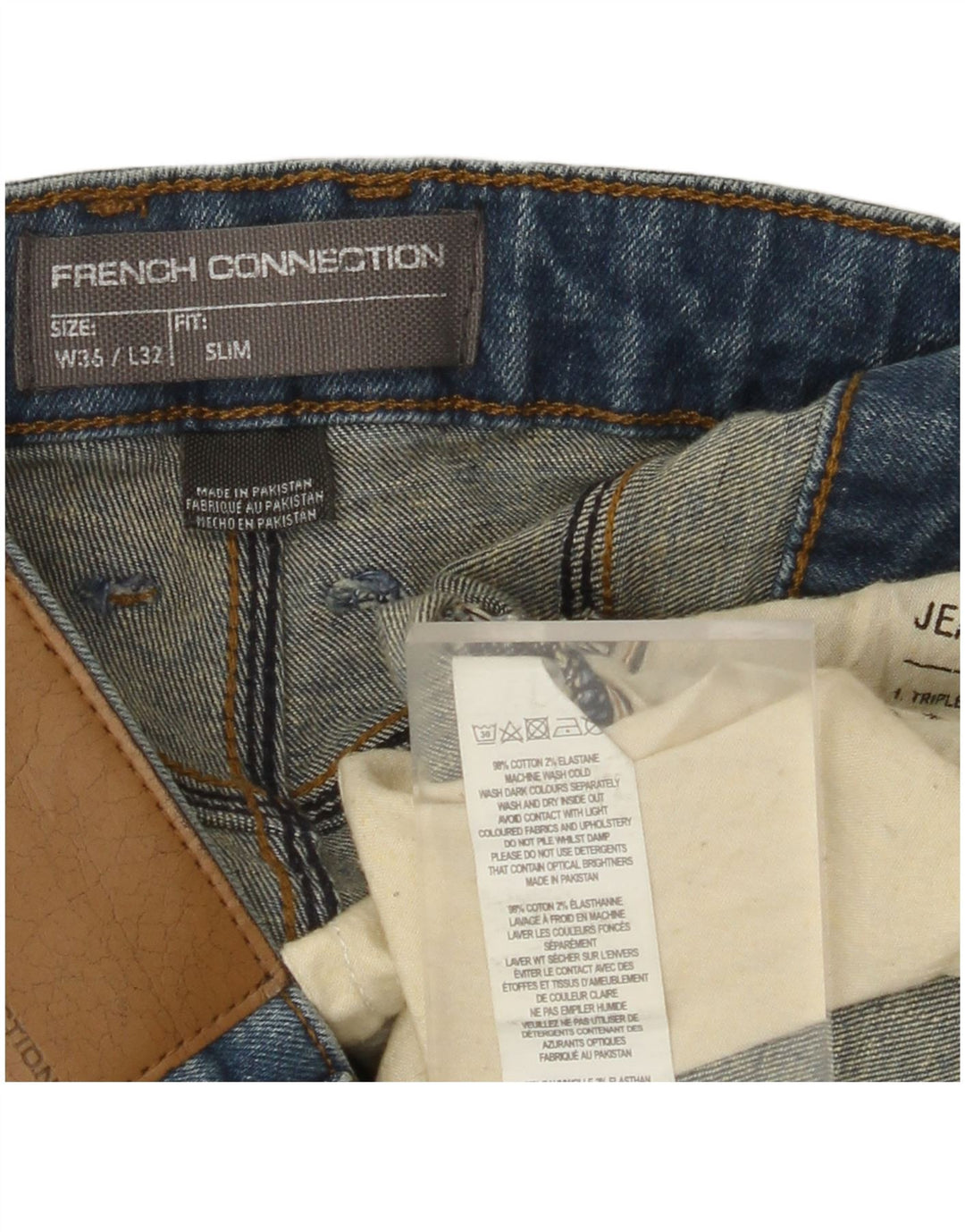 FRENCH CONNECTION Herren Slim Jeans W36 L29 Blaue Baumwolle