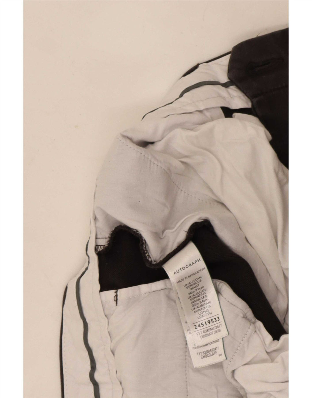 Marks & Spencer Herren Slim Chinohose W36 L33 Braune Baumwolle