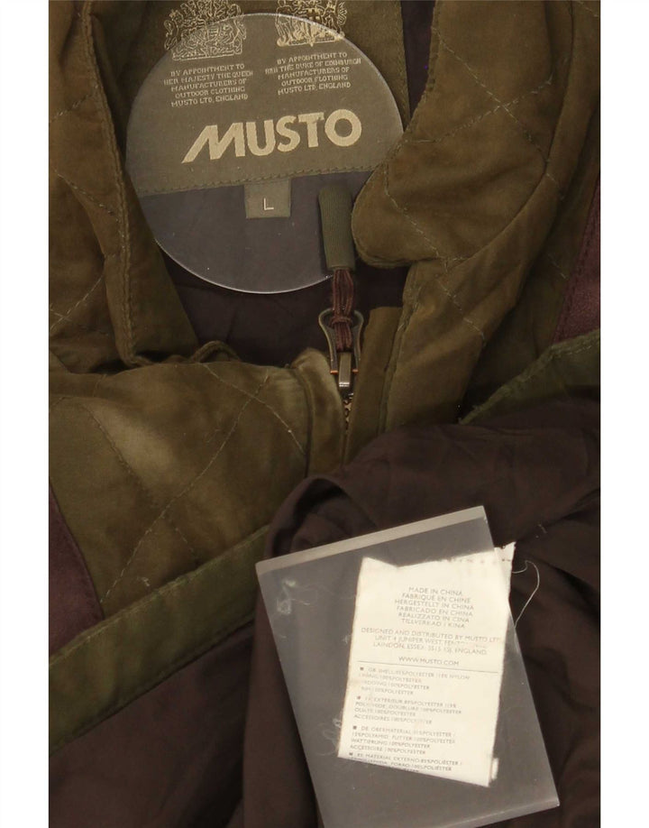 Musto Herren Steppjacke UK 40 Large Khaki Colourblock Polyester