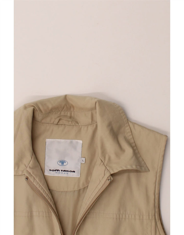 TOM TAILOR Mens Gilet UK 40 Large Beige Polyester Vintage Tom Tailor and Second-Hand Tom Tailor from Messina Hembry 