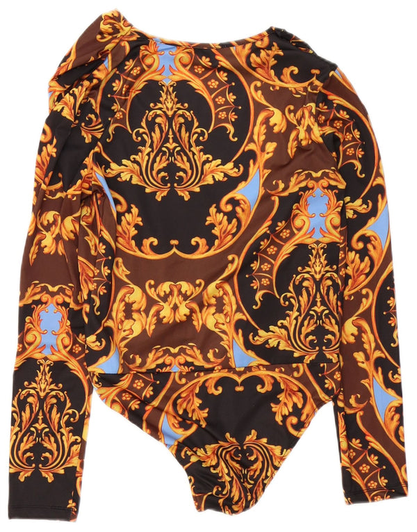 Zara Damen Trafaluc Langarm-Body UK 10 Small Mehrfarbig Paisley