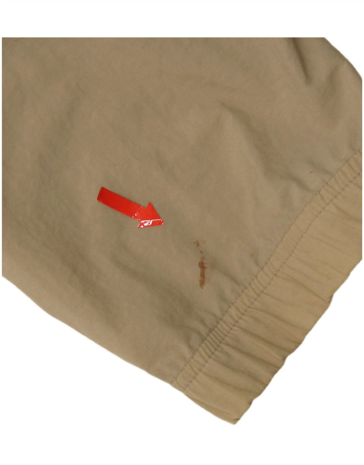 Asics Herren-Trainingsanzug-Top-Jacke, großes beiges Farbblock-Polyester